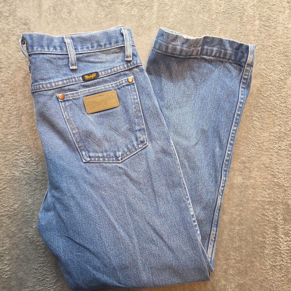 Wrangler Jeans Mens 30x30 Blue Medium Wash Regular Straight Leg Denim 936DEN